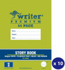 Writer Premium Story Book 330x245mm 64 Page Top Plain Bottom QLD Year 1 Ruled with Margin Pineapple Pack 10