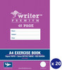 Writer Premium Exercise Book A4 48 Page 24mm Dotted Thirds with Margin Pack 20
