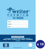 Writer Premium Workbook 330x245mm 64 Page Plain Plus QLD Year 1 Ruled with Margin Thongs Pack 10