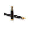 Parker Sonnet Black Lacquer and Gold Trim Fountain Pen Medium Nib