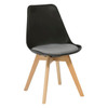 Rapidline Virgo Chair Oak Timber Leg Polypropylene Black Shell with Grey Seat Pad
