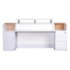Rapidline Marquee Reception Counter Gloss White / Zebra Veneer 2400 x 800mm