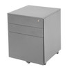 Rapidline Go Steel Mobile Pedestal 3 Drawer Precious Silver