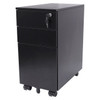Rapidline Go Slimline Steel Mobile Pedestal 3 Drawer Black