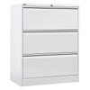 Rapidline Go Heavy Duty Lateral Filing Cabinet Three Drawer White Satin