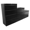 Rapidline Go Heavy Duty Black Satin Lateral Filing Cabinet Three Drawer