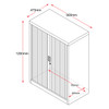 Rapidline White Go Tambour Door Cupboard 900 x 1200 x 473mm