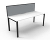 Rapidline Deluxe Infinity Single Sided Workstation Profile Leg 1200 x 750mm with Screen Natural White / Black Satin