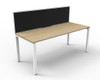 Rapidline Deluxe Infinity Single Sided Workstation Profile Leg 1200 x 750mm with Screen Natural Oak / White Satin