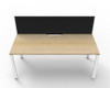 Rapidline Workstation Deluxe Infinity Single Sided Profile Leg 1200 x 750mm with Screen Natural Oak / White Satin