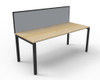 Rapidline Deluxe Infinity Single Sided Workstation Profile Leg 1800 x 750mm with Screen Natural Oak / Black Satin