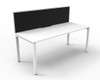 Rapidline Deluxe Infinity Single Sided Workstation Profile Leg 1800 x 750mm with Screen Natural White / White Satin