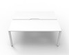 Rapidline 2 Person Workstation Deluxe Infinity Back to Back Profile Leg 1500 x 750mm Natural White / White Satin
