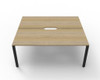 Rapidline 2 Person Workstation Deluxe Infinity Back to Back Profile Leg 1800 x 750mm Natural Oak / Black Satin