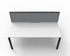 Rapidline 2 Person Workstation Deluxe Infinity Back to Back Profile Leg 1200 x 750mm with Screen Natural White / Black Satin