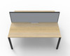Rapidline 2 Person Workstation Deluxe Infinity Back to Back Profile Leg 1200 x 750mm with Screen Natural Oak / Black Satin