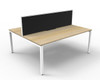 Rapidline Deluxe Infinity Back to Back 2 Person Workstation Profile Leg 1200 x 750mm with Screen Natural Oak / White Satin