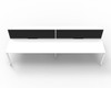Rapidline 4 Person Workstation Deluxe Infinity Back to Back Profile Leg 1500 x 750mm with Screen Natural White / White Satin