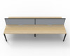 Rapidline 4 Person Workstation Deluxe Infinity Back to Back Profile Leg 1800 x 750mm with Screen Natural Oak / Black Satin