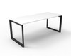 Rapidline Deluxe Infinity Single Sided Workstation Loop Leg 1200 x 750mm Natural White / Black Satin