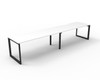 Rapidline #D-ILLS2P1275 NW/BL Deluxe Rapid Infinity 2 Person Single Sided Workstation - No Screen Natural White/Black - Rapidline workstation, rapidline corner workstation, rapidline adjustable workstation | It's A Mega Thing