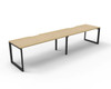 Rapidline #D-ILLS2P1575 NO/BL Deluxe Rapid Infinity 2 Person Single Sided Workstation - No Screen Natural Oak/Black - Rapidline workstation, rapidline corner workstation, rapidline adjustable workstation | It's A Mega Thing