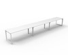 Rapidline Deluxe Infinity Single Sided 3 Person Workstation Loop Leg 1500 x 750mm Natural White / White Satin