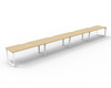 Rapidline Deluxe Infinity Single Sided 4 Person Workstation Loop Leg 1500 x 750mm Natural Oak / White Satin