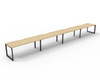 Rapidline Deluxe Infinity Single Sided 4 Person Workstation Loop Leg 1800 x 750mm Natural Oak / Black Satin