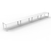 Rapidline Deluxe Infinity Single Sided 4 Person Workstation Loop Leg 1800 x 750mm Natural White / White Satin