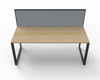 Rapidline Workstation Deluxe Infinity Single Sided Loop Leg 1500 x 750mm with Screen Natural Oak / Black Satin