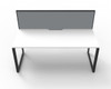 Rapidline Workstation Deluxe Infinity Single Sided Loop Leg 1800 x 750mm with Screen Natural White / Black Satin
