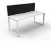 Rapidline Deluxe Infinity Single Sided Workstation Loop Leg 1800 x 750mm with Screen Natural White / White Satin