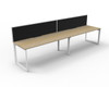 Rapidline Deluxe Infinity Single Sided 2 Person Workstation Loop Leg 1500 x 750mm with Screen Natural Oak / White Satin