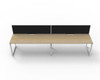 Rapidline 2 Person Workstation Deluxe Infinity Single Sided Loop Leg 1500 x 750mm with Screen Natural Oak / White Satin