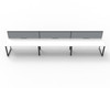 Rapidline 3 Person Workstation Deluxe Infinity Single Sided Loop Leg 1500 x 750mm with Screen Natural White / Black Satin