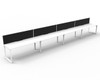 Rapidline Deluxe Infinity Single Sided 4 Person Workstation Loop Leg 1800 x 750mm with Screen Natural White / White Satin