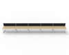Rapidline 5 Person Workstation Deluxe Infinity Single Sided Loop Leg 1500 x 750mm with Screen Natural Oak / White Satin