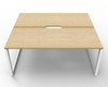 Rapidline 2 Person Deluxe Infinity Back to Back Workstation Loop Leg 1200 x 750mm Natural Oak / White Satin