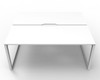 Rapidline 2 Person Deluxe Infinity Back to Back Workstation Loop Leg 1500 x 750mm Natural White / White Satin
