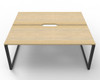 Rapidline 2 Person Deluxe Infinity Back to Back Workstation Loop Leg 1800 x 750mm Natural Oak / Black Satin