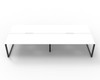 Rapidline 4 Person Workstation Deluxe Infinity Back to Back Loop Leg 1200 x 750mm Natural White / Black Satin