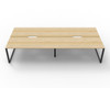 Rapidline 4 Person Workstation Deluxe Infinity Back to Back Loop Leg 1200 x 750mm Natural Oak / Black Satin