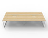 Rapidline 4 Person Workstation Deluxe Infinity Back to Back Loop Leg 1500 x 750mm Natural Oak / White Satin