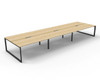 Rapidline Deluxe Infinity Back to Back 6 Person Workstation Loop Leg 1500 x 750mm Natural Oak / Black Satin