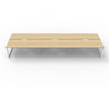 Rapidline 6 Person Workstation Deluxe Infinity Back to Back Loop Leg 1500 x 750mm Natural Oak / White Satin