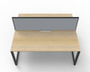 Rapidline Workstation Deluxe Infinity Back to Back 2 Person Loop Leg 1200 x 750mm with Screen Natural Oak / Black Satin