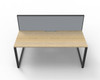 Rapidline 2 Person Deluxe Infinity Back to Back Workstation Loop Leg 1500 x 750mm with Screen Natural Oak / Black Satin