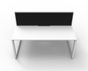 Rapidline 2 Person Deluxe Infinity Back to Back Workstation Loop Leg 1500 x 750mm with Screen Natural White / White Satin