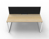 Rapidline 2 Person Deluxe Infinity Back to Back Workstation Loop Leg 1500 x 750mm with Screen Natural Oak / White Satin